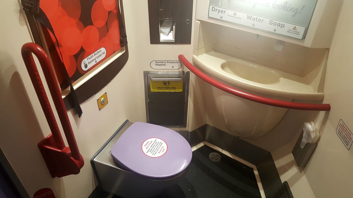 Virgin Trains first class wheelchair accessible toilet