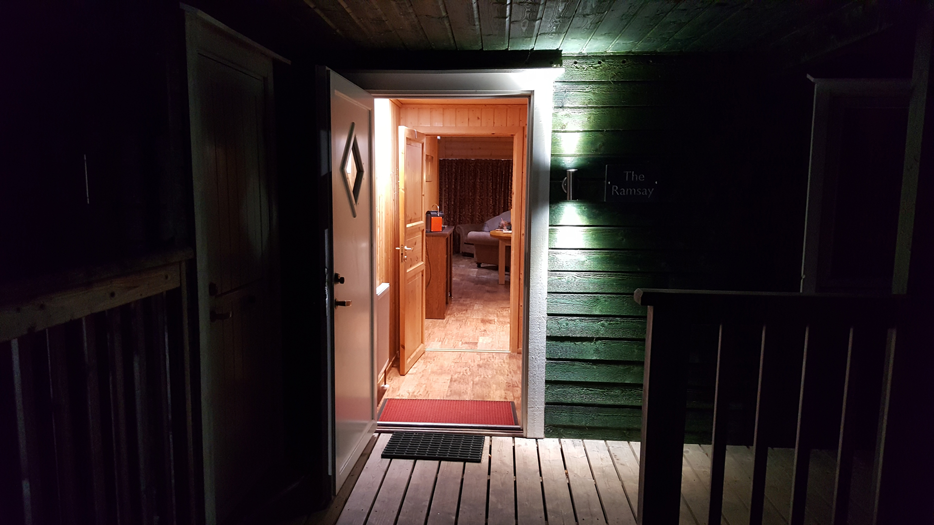 Main door threshold into The Ramsay lodge at Airhouses.