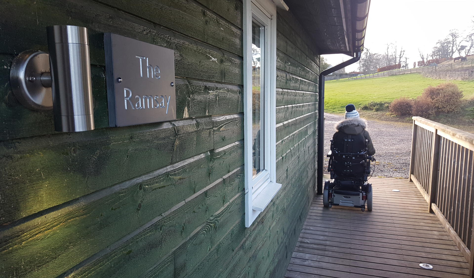The Ramsay lodge wheelchair accessible lodge at Airhouses Luxury Self Catering Lodges in Scottish Borders