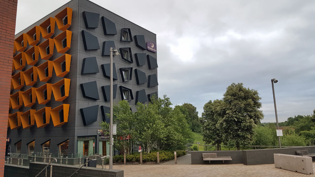An exterior image of the Premier Inn Manchester Bury.