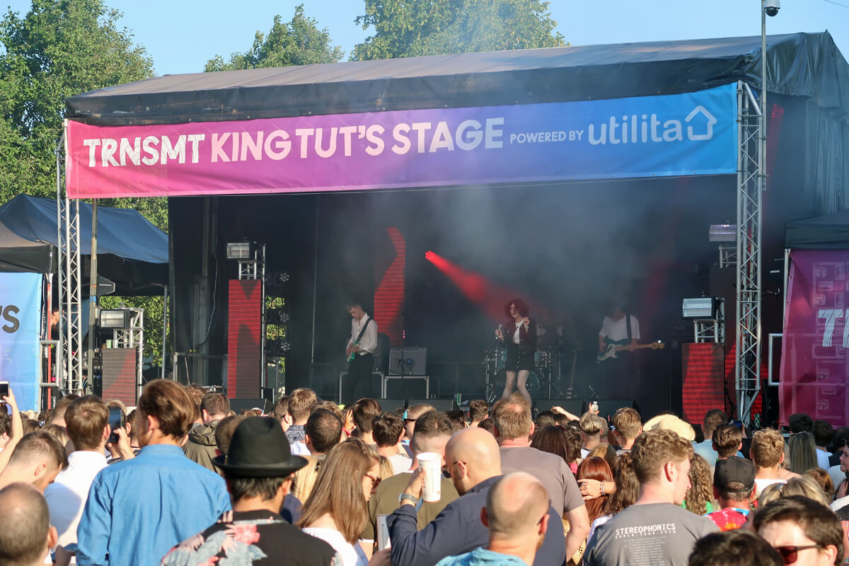 Pale Waves performing on the King Tuts stage at TRNSMT festival.