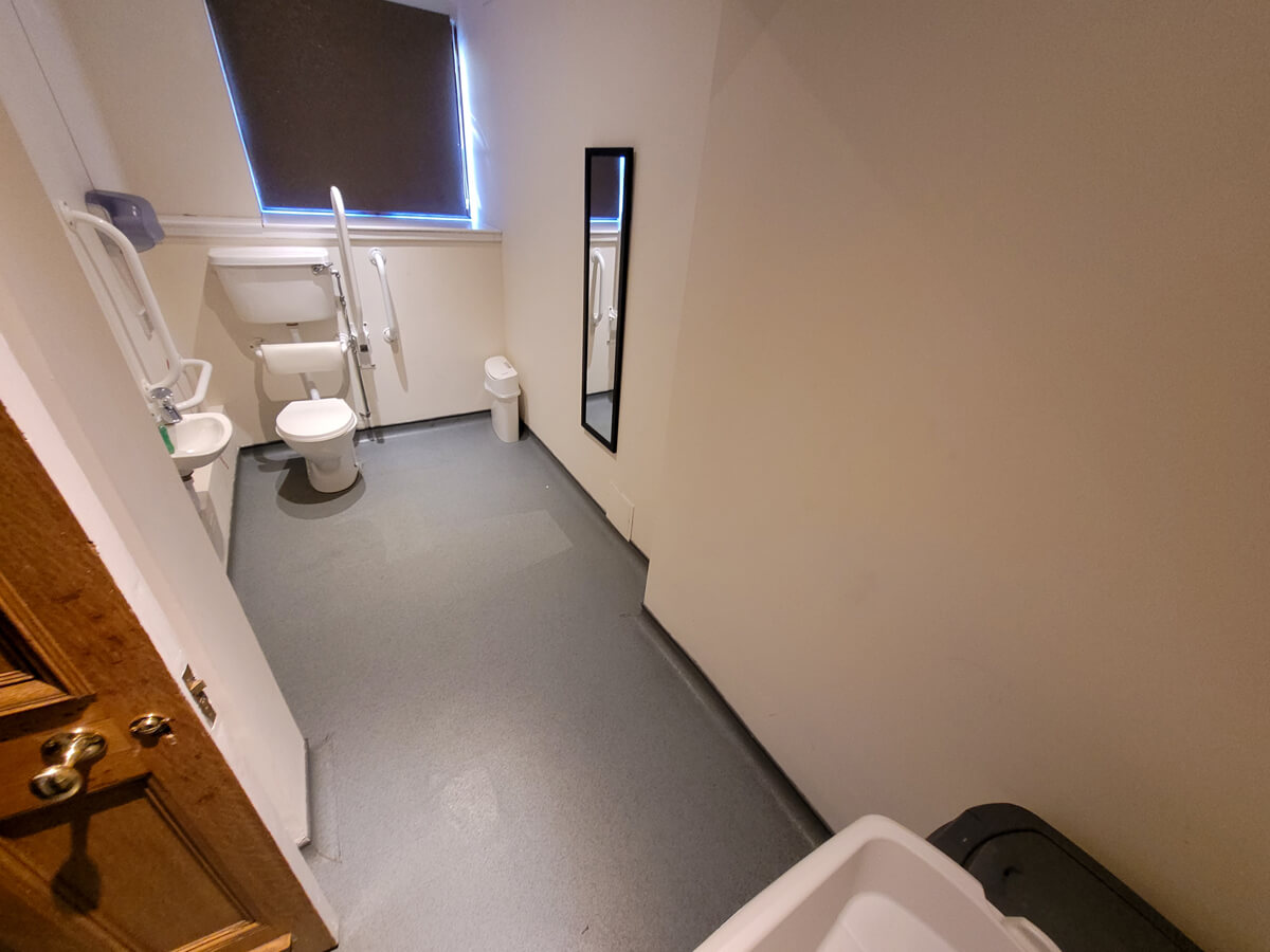 Inside the disabled toilet at Inglewood House.