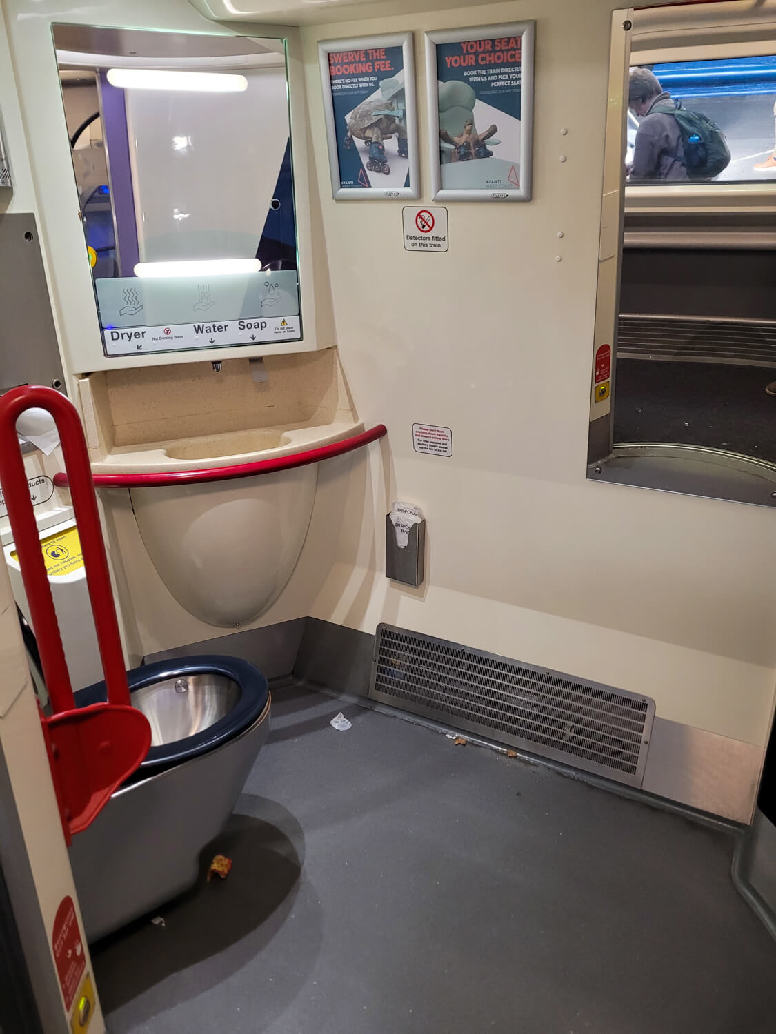 Accessible toilet onboard Avanti West Coast trains
