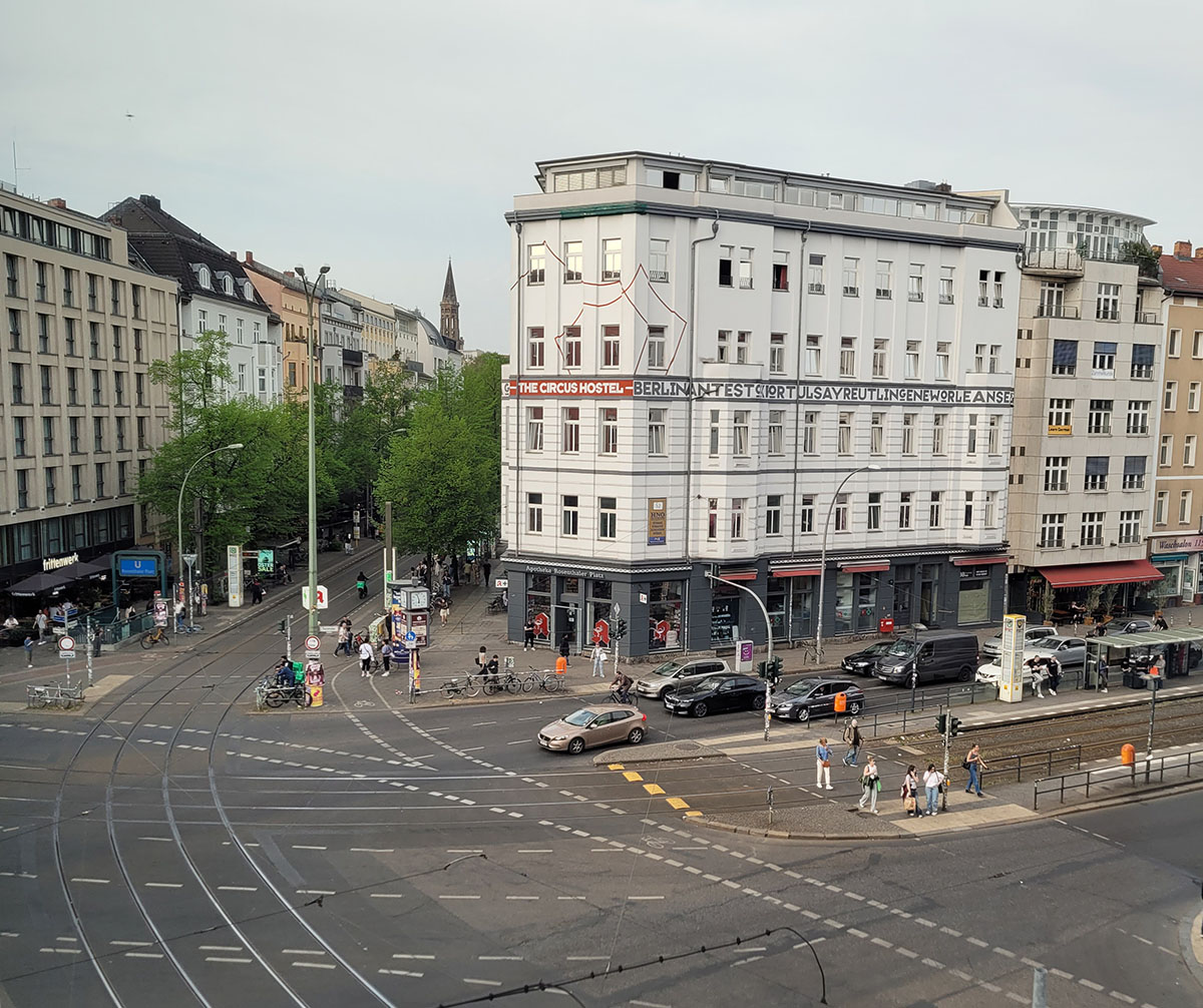 view of Rosenthaler Platz from the Circus Hotel room