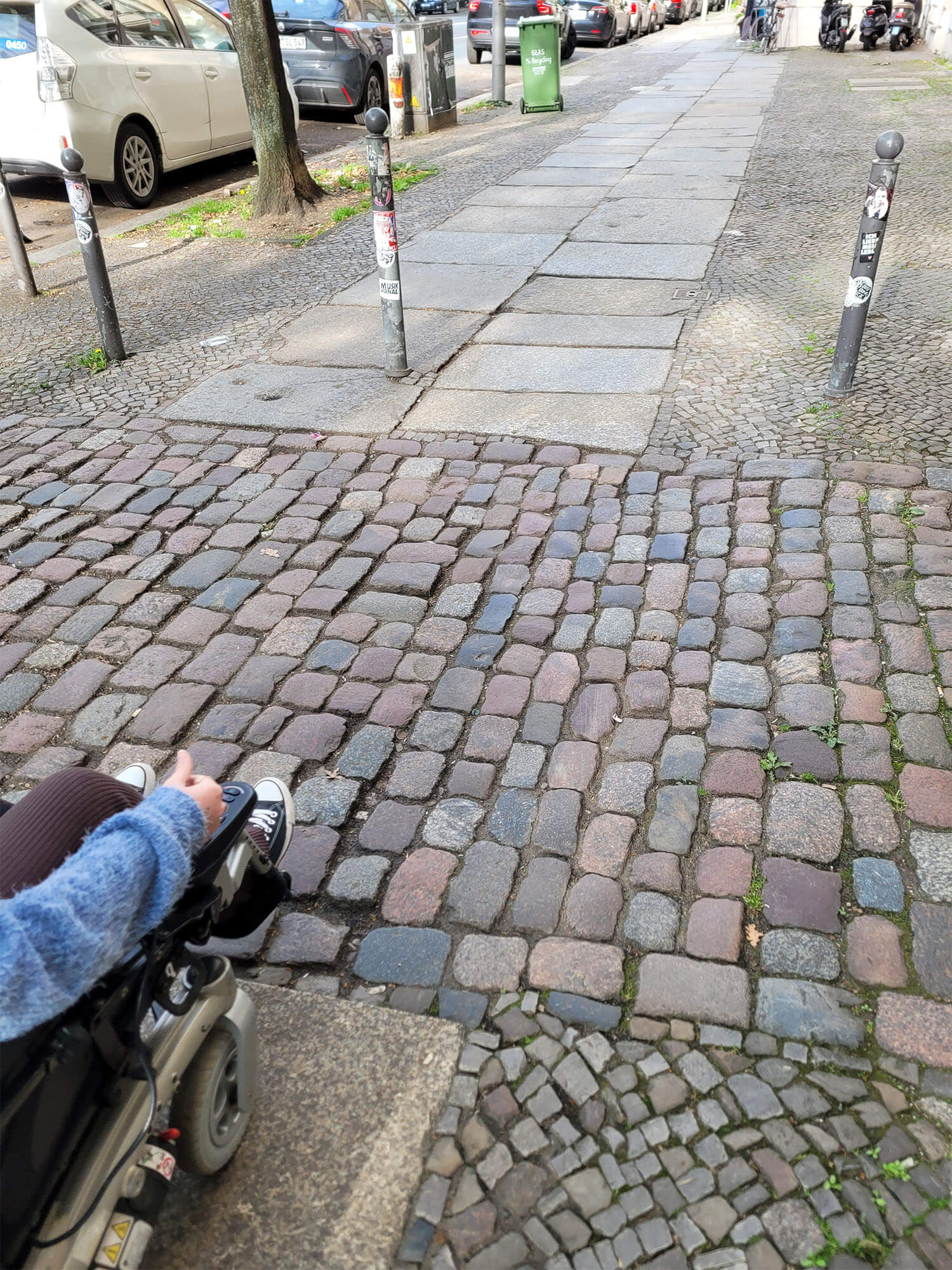 a cobblestone, uneven and broken path in Berlin