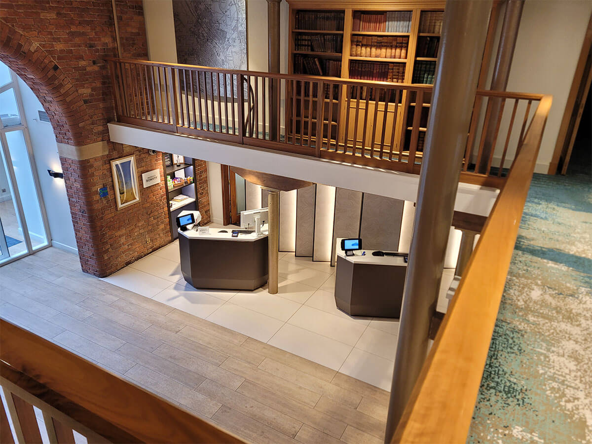 Manchester Marriott Victoria & Albert Hotel reception desk
