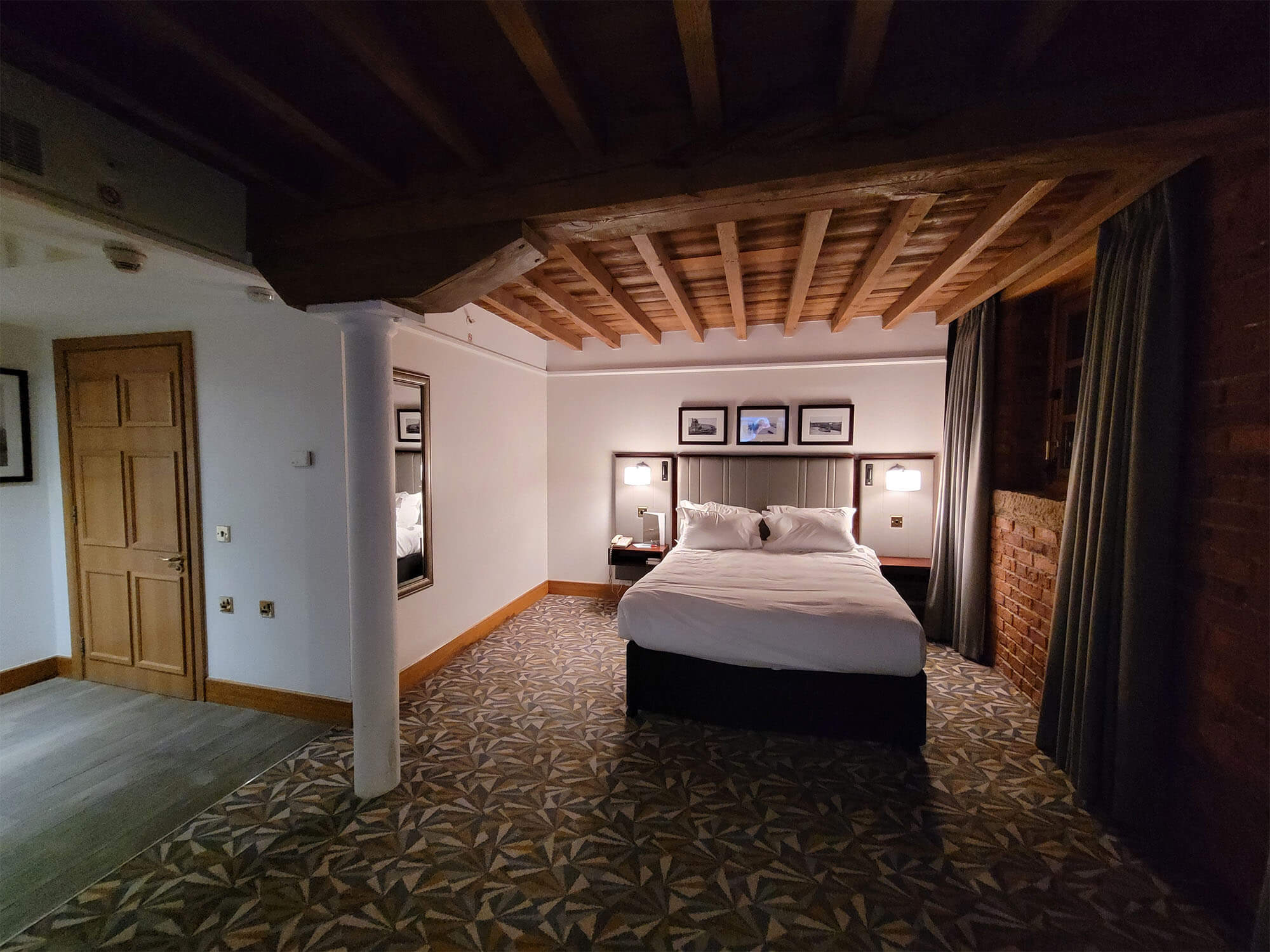 A spacious wheelchair accessible room at Manchester Marriott Victoria & Albert Hotel