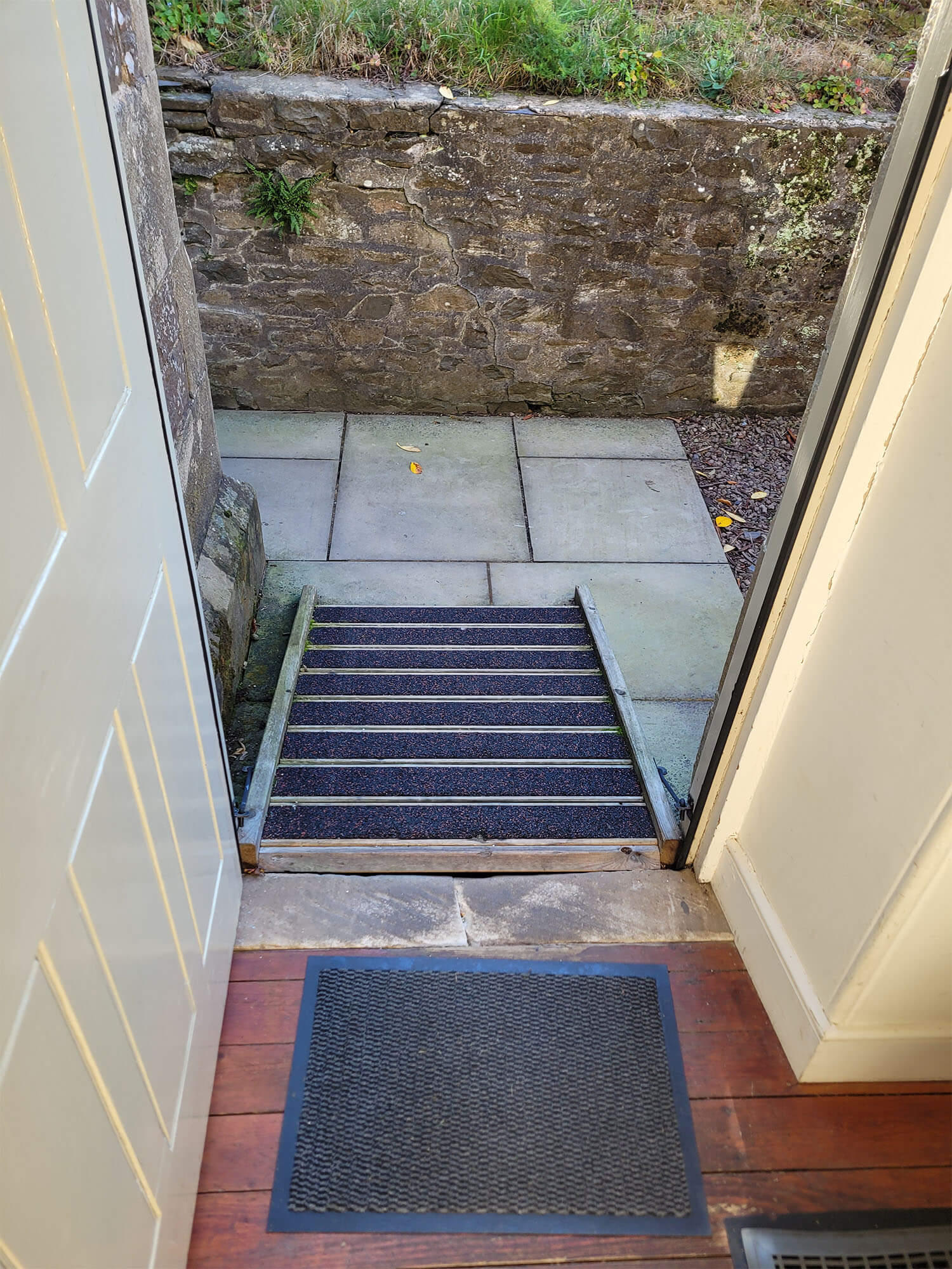 A small wheelchair ramp providing access to The Chapel at Abbotsford House.