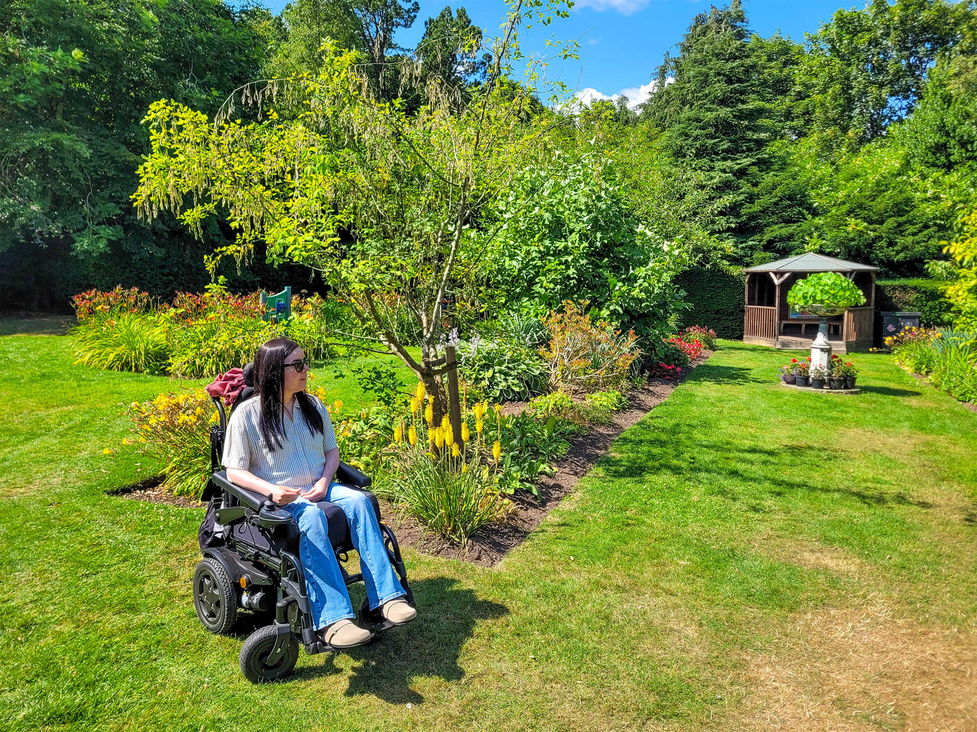 Emma in the rose garden at Craigtoun Country Park