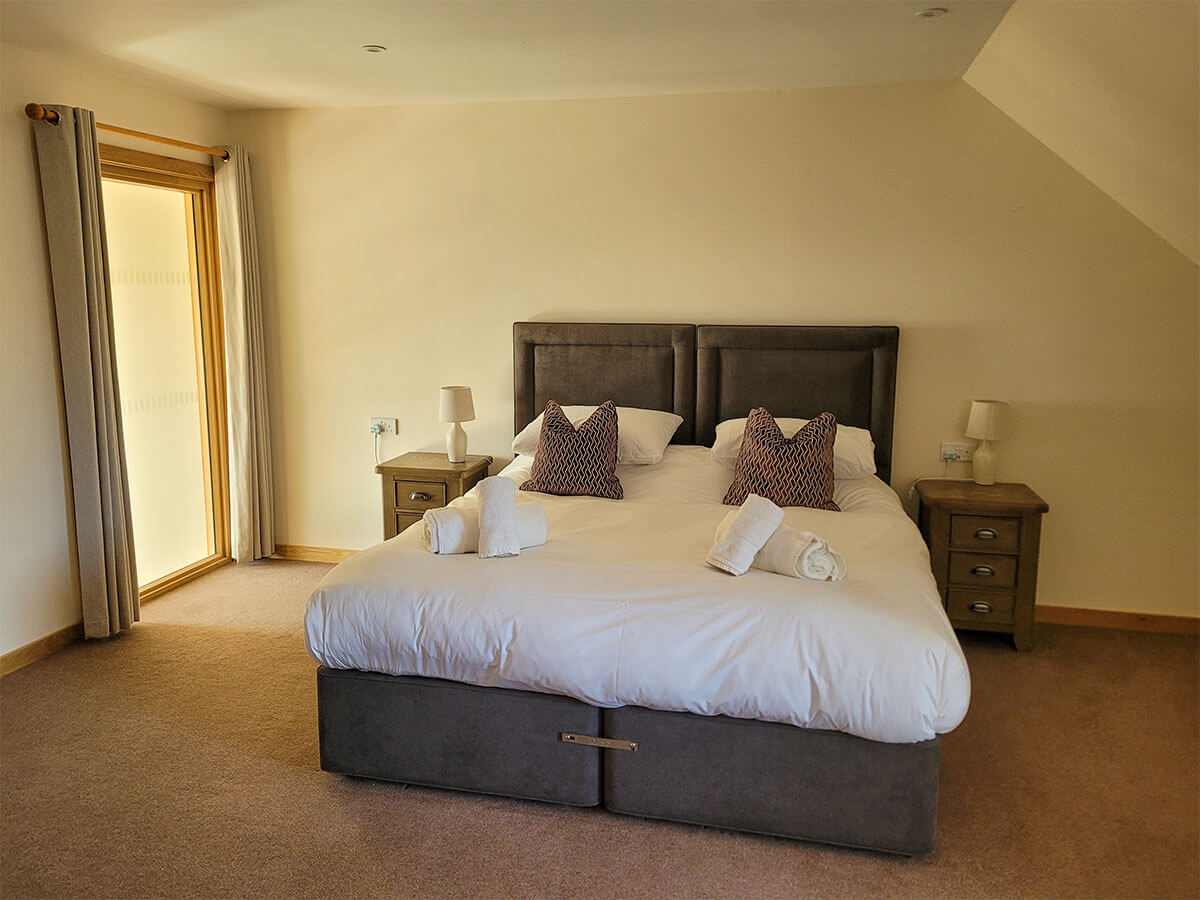 Double bedroom in the Largo lodge at Homelands Trust Fife